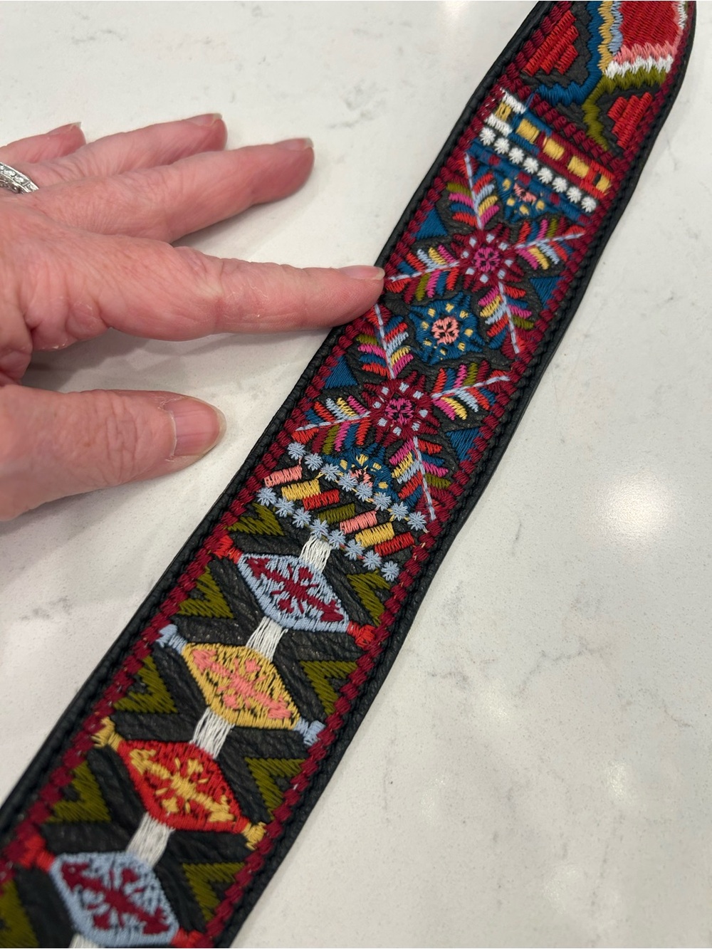 Johnny Was Black Crossbody with Multicolor Embroidered Strap - Picture 16 of 16